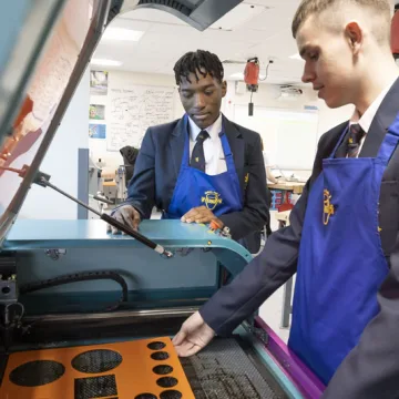 Sixth form students studying