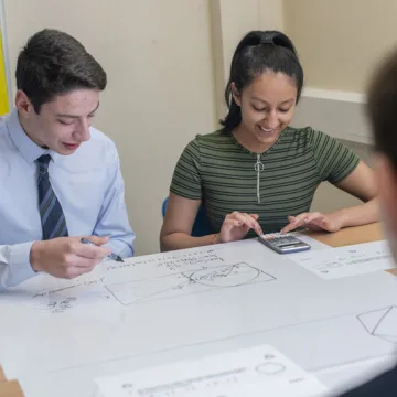 Sixth form students studying