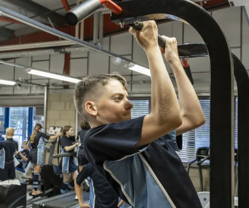 Students working out