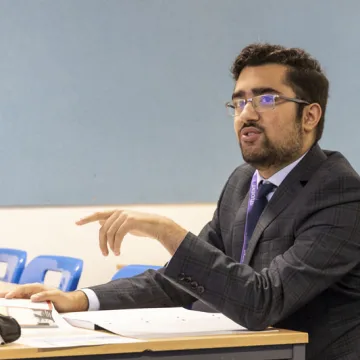 Sixth form students studying