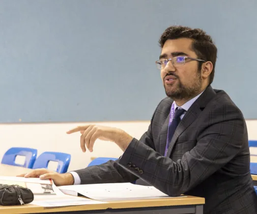 Sixth form students studying