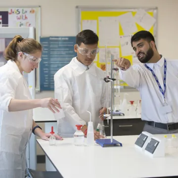 Sixth form students studying